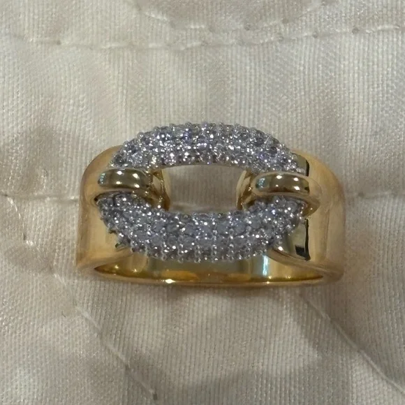 Lisa Robertson Elegant Gold and Silver Women's Ring Bronzo Italy - Picture 3 of 7